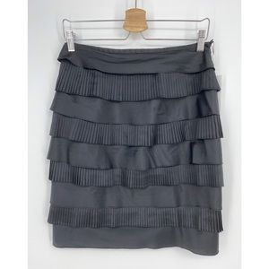 Calvin Klein Black Tiered Pleated Midi Skirt